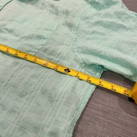 Caribbean Green Casual Button Down Shirt Lightweight Size 2XBIG - Picture 4 of 5